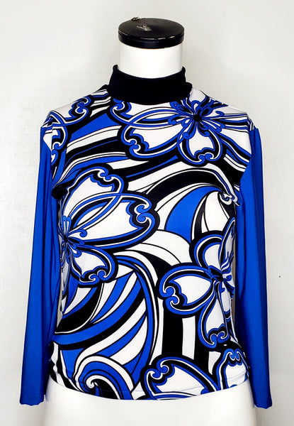 KTC Blue Knit Print Top