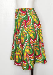 AP Yellow Green African Print knit skirt