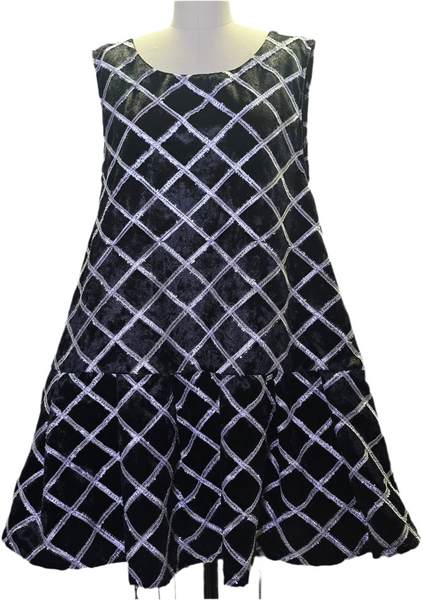 Black Velvet Graphic Mini Dress