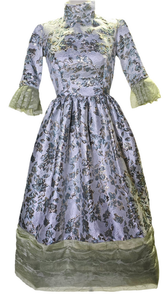 The Blue Sage Brocade & Organza Dress
