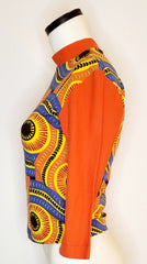 AP Orange African Print knit top