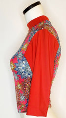 KTE Red floral knit top