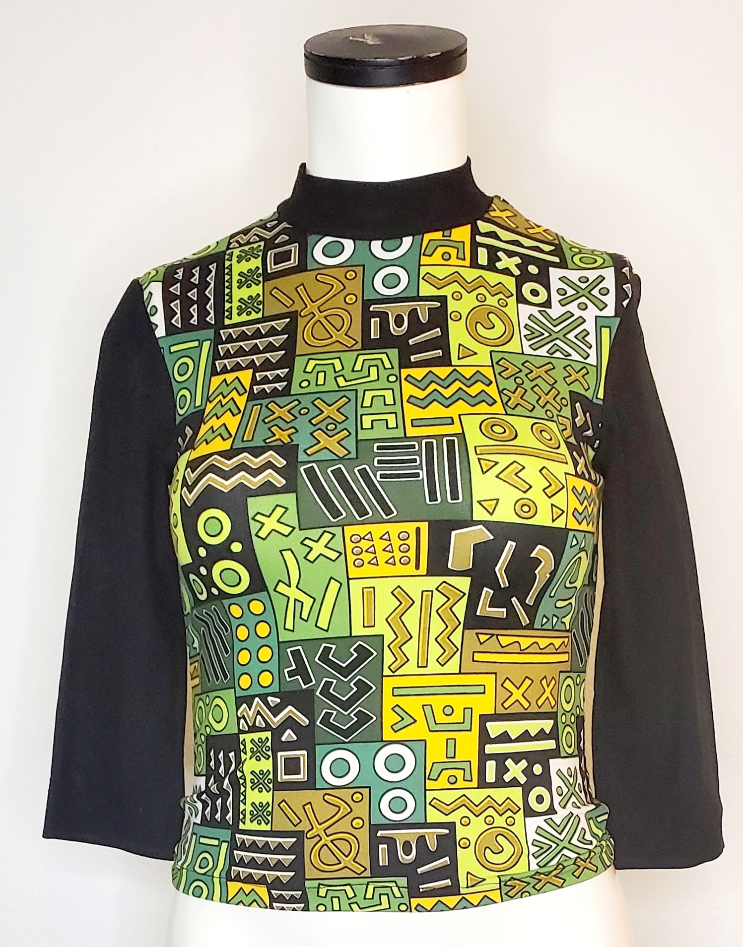 AP Green/Black African knit top