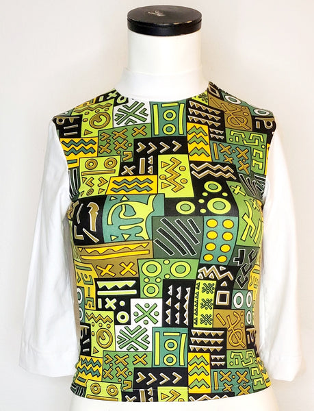AP Green/White African knit top