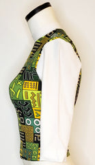 AP Green/White African knit top