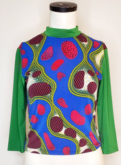 KTE Blue Green African knit top