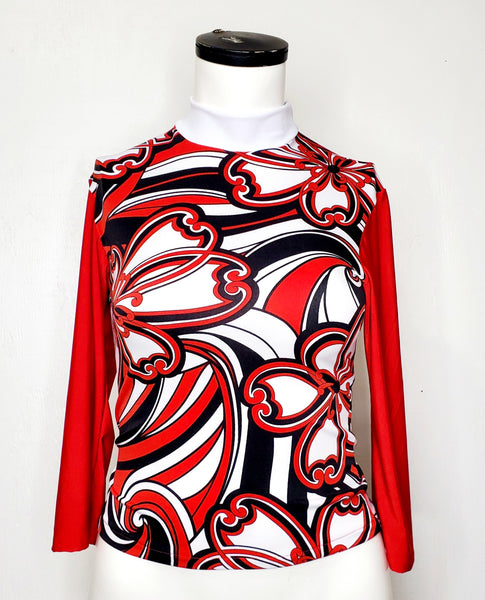 KTC Red Knit Print Top