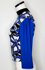 KTC Blue Knit Print Top