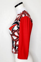 KTC Red Knit Print Top